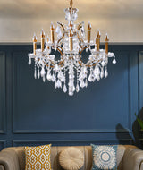 "Jeric" 12-Light Clear with Gold Touches Chandelier