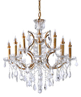 "Jeric" 12-Light Clear with Gold Touches Chandelier