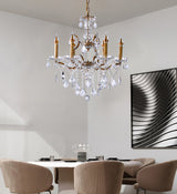 "Jeric" 6-Light Clear with Gold Touches Chandelier ( A5 )