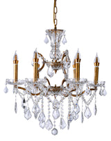 "Jeric" 6-Light Clear with Gold Touches Chandelier ( A5 )
