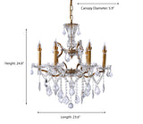 "Jeric" 6-Light Clear with Gold Touches Chandelier ( A5 )