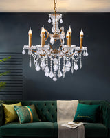 "Jeric" 6-Light Clear with Gold Touches Chandelier ( A5 )
