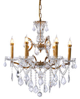 "Jeric" 6-Light Clear with Gold Touches Chandelier ( A5 )