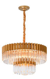 "Kort" 12-Light Brass with Clear Crystal Chandelier