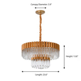 "Kort" 12-Light Brass with Clear Crystal Chandelier