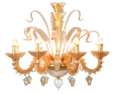 Murano "Alma" 8-Light Gold Chandelier