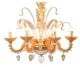 Murano "Alma" 6-Light Gold Chandelier