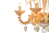 Murano "Alma" 6-Light Gold Chandelier
