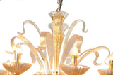 Murano "Alma" 8-Light Gold Chandelier