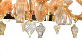 Murano "Alma" 8-Light Gold Liner Chandelier