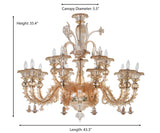 Murano "Cogito" 15-Light Cream Chandelier