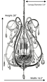 "Lopo" 6-Light Black Nickel with Smoked Crystal Chandelier