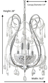 "Lopo" 6-Light Chrome with Clear Crystal Chandelier