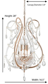 "Lopo" 6-Light Gold with Clear Crystal Chandelier