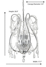 "Lopo" 8-Light Chrome with Clear Crystal Chandelier