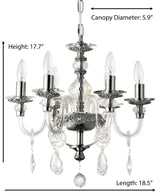 "Cotern" 6-Light Black Nickel Clear Crystal Chandelier