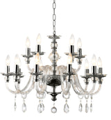 "Cotern" 15-Light Black Nickel Clear Crystal Chandelier