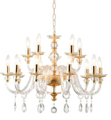 "Cotern" 10-Light Gold Clear Crystal Chandelier