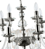 "Cotern" 15-Light Black Nickel Clear Crystal Chandelier