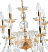 "Cotern" 10-Light Gold Clear Crystal Chandelier