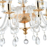 "Cotern" 10-Light Gold Clear Crystal Chandelier