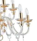 "Cotern" 10-Light Gold Clear Crystal Chandelier