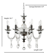 "Cotern" 8-Light Black Nickel Clear Crystal Chandelier