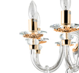 "Cotern" 8-Light Gold Clear Crystal Chandelier