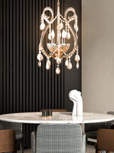 "Lopo" 3-Light Gold with Clear Crystal Chandelier