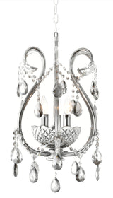 "Lopo" 3-Light Chrome with Clear Crystal Chandelier