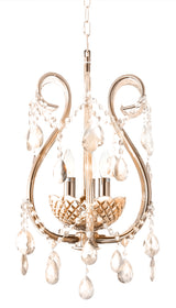 "Lopo" 3-Light Gold with Clear Crystal Chandelier