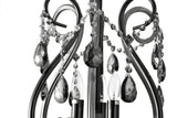 "Lopo" 3-Light Black Nickel with Smoked Crystal Chandelier