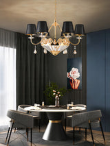 "Vici" 6 Light Black and Gold Chandelier