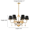 "Vici" 6 Light Black and Gold Chandelier