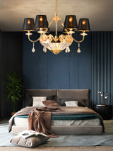 "Vici" 6 Light Black and Gold Chandelier