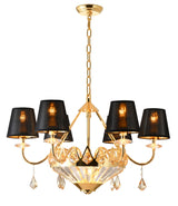 "Vici" 6 Light Black and Gold Chandelier