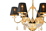 "Vici" 6 Light Black and Gold Chandelier