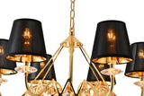 "Vici" 6 Light Black and Gold Chandelier