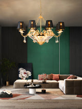"Vici" 8-Light Black and Gold Chandelier