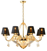 "Vici" 8-Light Black and Gold Chandelier