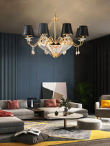 "Vici" 8-Light Black and Gold Chandelier