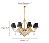 "Vici" 8-Light Black and Gold Chandelier