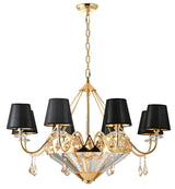 "Vici" 8-Light Black and Gold Chandelier