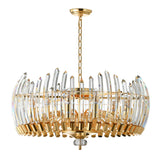 "Lino" 12-Light Brass with Clear Crystals Chandelier