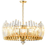 "Lino" 12-Light Brass with Clear Crystals Chandelier