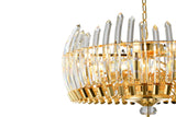 "Lino" 12-Light Brass with Clear Crystals Chandelier