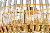 "Lino" 12-Light Brass with Clear Crystals Chandelier