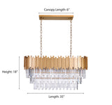 "Unum" 10-Light Gold with Clear Crystals Chandelier