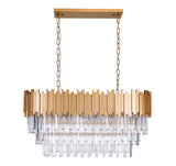 "Unum" 10-Light Gold with Clear Crystals Chandelier