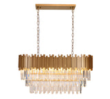 "Unum" 10-Light Gold with Clear Crystals Chandelier